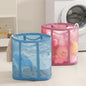 Mesh Bag with Handles, Collapsible Laundry Basket, Foldable Laundry Bag, Breathable Folding Beach Bag,Space-saving Travel Tote Bags (2, Blue&Pink) - color: Blue&Pink