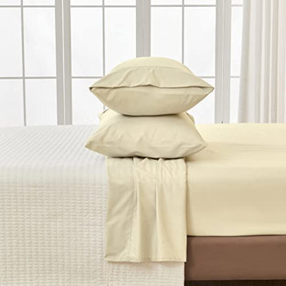 Great Bay Home 3-Piece Twin Taupe Microfiber Sheet Set - Ultra-Soft, Brushed Bedding Sheets & Pillowcases - Wrinkle & Fade Resistant, All-Season Bed Sheets for Bed (Twin, Natural) - color: 26 - Natural, size: Twin