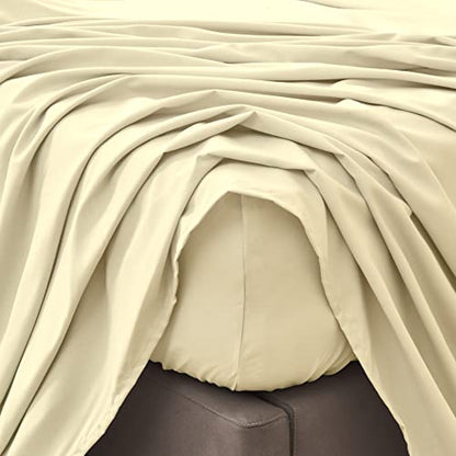 Great Bay Home 3-Piece Twin Taupe Microfiber Sheet Set - Ultra-Soft, Brushed Bedding Sheets & Pillowcases - Wrinkle & Fade Resistant, All-Season Bed Sheets for Bed (Twin, Natural) - color: 26 - Natural, size: Twin