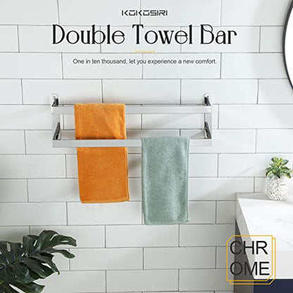 KOKOSIRI Towel Bars Bath Towel Holders 24 Inches Chrome Bathroom 2-Tiers Ladder Towel Rails Wall Mounted Towels Shelves Rack Polished Stainless Steel, B5008CH-L24 - color: Polished Chrome, size: 24-Inch