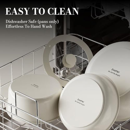 14 pcs Stainless Steel Cookware Set, Detachable Pots and Pans Set with Removable Handle, Non Toxic Space Saving RV Camping Cookware Set, Induction Cookware, Dishwasher & Oven Safe - size: 14 Pcs White