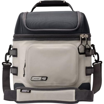Coleman Pro 24-Can Premium Soft Cooler Lunchbox, Fully Insulated Lid & Body Stays Cold up to 35 Hours, Great for Camping, Tailgating, Parties, Sports, Concerts, Lunches & More - color: Mushroom, style: 24-Can