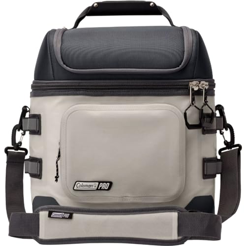 Coleman Pro 24-Can Premium Soft Cooler Lunchbox, Fully Insulated Lid & Body Stays Cold up to 35 Hours, Great for Camping, Tailgating, Parties, Sports, Concerts, Lunches & More - color: Mushroom, style: 24-Can