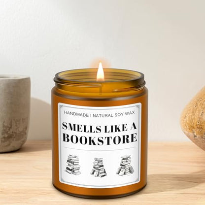 Book Lovers Candle Gifts, Funny Gift Ideas for Book Lovers, Birthday Bookish Presents for Readers Librarian Bookworms -Old Book Candles (7Oz) - style: BOOK
