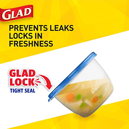 Glad GladWare Deep Dish Food Storage Containers Lids Large Rectangle BPA Free Meal Prep Microwave Dishwasher Safe Lock Tight Seal 64 OZ 3 Count 6 Pack - size: 64 oz - 18 Count, style: Rectangle