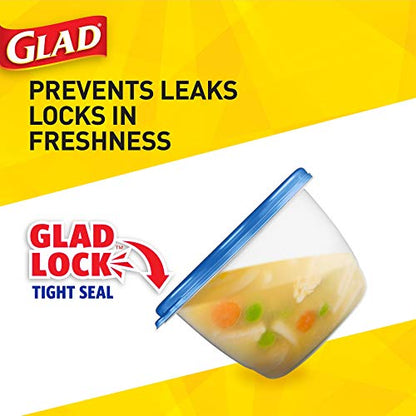 Glad GladWare To Go Snack Food Storage Containers with Lids, Medium Rectangle No BPA Plastic with Built-In Dressing Cup for Salads and Snacks, Microwave Dishwasher Safe, 24 Oz, 4 Count - size: 4 Count (Pack of 1), style: Rectangle