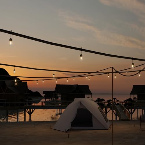 Outdoor String Lights 48FT, Commercial Grade Patio Lights with 16 (15+1) S14 Shatterproof Bulbs for Bistros Backyard Porch Party, IP65 Waterproof 2700K Warm White - color: 48FT-16Bulb