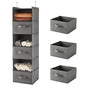 MAX Houser 6 Tier Shelf Hanging Closet Organizer, Closet Hanging Shelf with 2 Sturdy Hooks for Storage, Foldable (Grey-D3) - color: Grey-d3