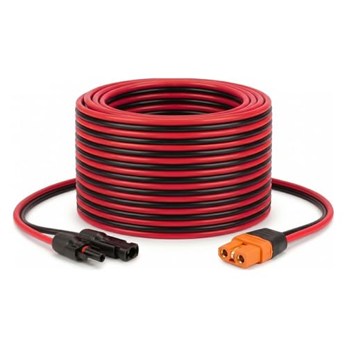 MOOKEERF Solar to XT60i Cable 10AWG 20FT Solar Panel to XT60i Adapter Connector XT60i-F Extension Cable for Portable Power Station Generator - size: 20FT