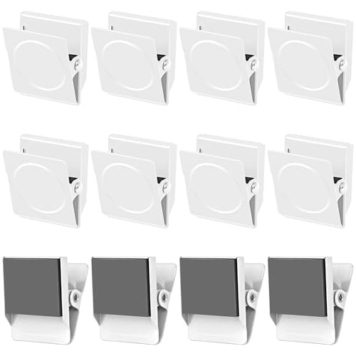 Grtard 12 Pack Magnetic Clips Heavy Duty, White Magnet Clips for Fridge, Refrigerator Magnets, Strong Magnetic Clip,Scratch Free Magnets with Clip for Refrigerator, Whiteboard, Cruise, Locker (White) - color: White, size: 12 pack