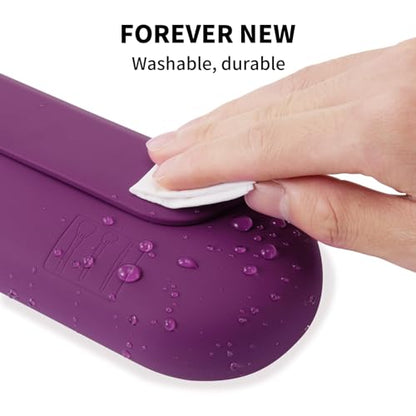 AGIKET Silicone Makeup Brush Holder Travel Cosmetic Bag：Soft Portable Cosmetic Face Brushes Holder with Upgrade Anti-Fall Out Magnetic Closure, Large Travel Makeup Brush Case - Dark Pruple - color: Dark Pruple, style: Brush Holder