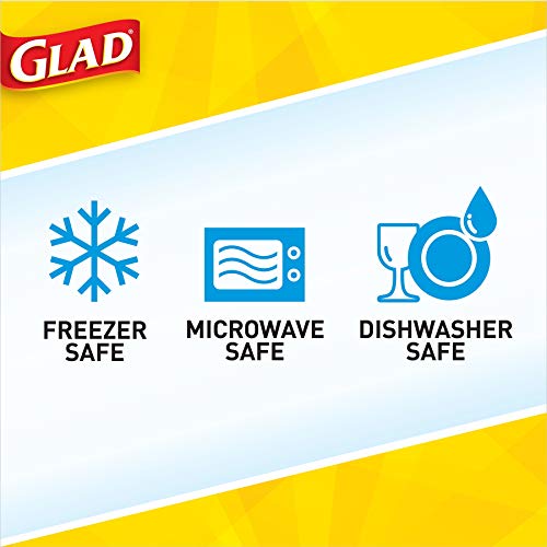 Glad GladWare Deep Dish Food Storage Containers Lids Large Rectangle BPA Free Meal Prep Microwave Dishwasher Safe Lock Tight Seal 64 OZ 3 Count 6 Pack - size: 64 oz - 18 Count, style: Rectangle