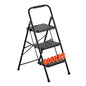 VEVOR 3 Step Ladder, Folding Step Stool with Wide Anti-Slip Pedal and Comfort Handgrip, Lightweight 600 lbs Capacity Portable Steel Ladder, Multi-Use for Kitchen, Home, Household and Office, Black - size: 18.3 x 28.7 x 40.7 in(Expanded)