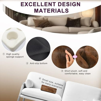 Couch Cup Holder Pillow, 5 Hole Couch Drink Holder! Keep Drinks Hand Side and Keep Temp, Prevent Spills and Use Anywhere. Cup Holder for Couch, Bed, Camping, RV, Car, Beach. Brown - color: Brown