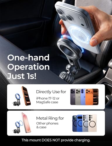 LISEN for MagSafe Car Mount, Magnetic Phone Holder for Car Vent Phone Mount, Air Vent Hands Free Phone Mount, Super Magnetic Phone Mount, Gifts Car Phone Holder Magnetic for iPhone 17 Pro Max 16 15 - color: Black