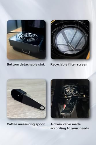 Single Serve Coffee Maker with 11oz. Travel Coffee Mug Stainless Steel, Brew Strenth Adjustable, Permanent Filter, Black