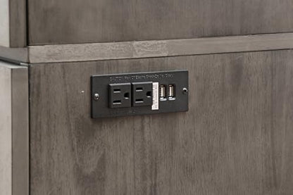 Mega Solutions Murphybedz Tuscany Murphy Cabinet Chest Bed with Charging Station 6 Inch (Galaxy Grey, Single) - color: Galaxy Grey, size: Twin