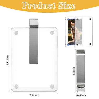 2Pcs Car Visor Photo Clip - Magnetic Acrylic Frame for 3" Photos,Sun Visor Clip with Strong Magnet,Drive Safe Gift for Boyfriend, Husband, Drivers (Clear)