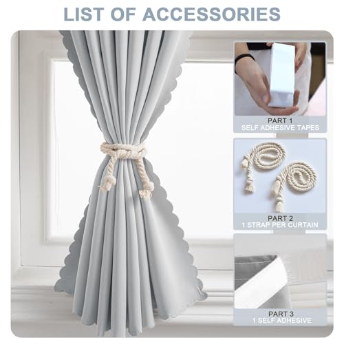 Adhesive Curtain - No Drilling, No Rod, Easy to Install Blackout Curtains for Window Blinds,Bedroom(Light Grey 35 * 71in-1P) - color: Light Grey, size: 35"W x 71"L (Pack of 1)