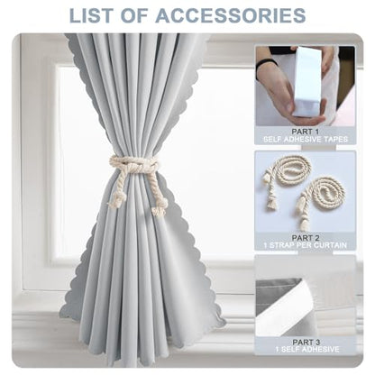 Adhesive Curtain - No Drilling, No Rod, Easy to Install Blackout Curtains for Window Blinds,Bedroom(Light Grey 35 * 71in-1P) - color: Light Grey, size: 35"W x 71"L (Pack of 1)