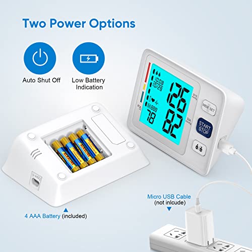 Blood Pressure Monitor for Home Use Extra Large Cuff Automatic Digital Blood Pressure Machine 9-17''&13-21''Adjustable Blood Pressure Cuff- Backlit Display 2x500 Memories 4AAA Batteries Carrying Case1