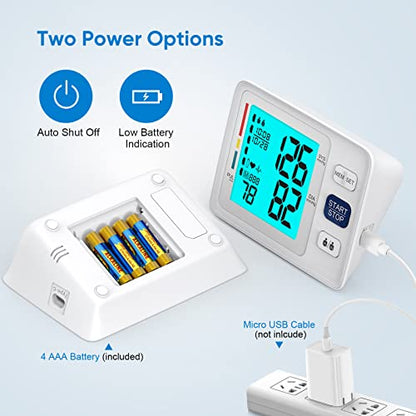 Blood Pressure Monitor for Home Use Extra Large Cuff Automatic Digital Blood Pressure Machine 9-17''&13-21''Adjustable Blood Pressure Cuff- Backlit Display 2x500 Memories 4AAA Batteries Carrying Case1