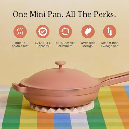 Our Place Mini Cookware Duo | 6-Piece Ceramic Cookware Set with Mini Always Pan & Mini Perfect Pot | Induction & Oven Safe up to 450°F | Nonstick, PFAS-Free Non-Toxic Cookware | Spice - color: Spice, size: Mini