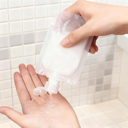 4 Pcs 50ml Refillable Travel Pouches for Toiletries, Reusable Liquid Travel Pouches for Liquids, Portable Fluid Packing Bags, Small Toiletry Pouch for Lotion Shampoo Conditioner Soap Liquids - size: 50ml