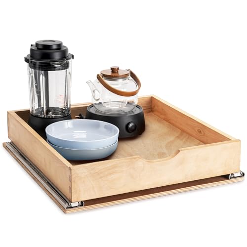 Fully Assembled Pull Out Cabinet Drawer, Wood Pull Out Cabinet Organizer, Soft Close Slide Out Pull Out Drawers for Kitchen Cabinets, Fast and Easy DIY Installation, 21”W x 21”D - size: 21”W x 21”D