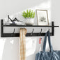 BAMEOS Wall-Mounted Shelf with Hooks - 28.9 Inch Entryway Hanging Shelf with 5 Dual Hooks for Bathroom, Living Room, Bedroom (Black) - style: Black-28.9IN with shelf
