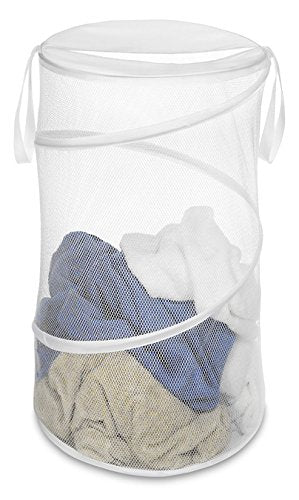 Whitmor 15-Inch Collapsible Hamper White - size: 15"L x 15"W x 17"H