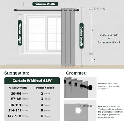 H.VERSAILTEX Primitive Linen Curtains 100% Blackout Curtain Drapes Burlap Fabric Curtains with White Thermal Insulated Liner, Grommet Top Drapes Living Room/Bedroom (2 Panels, 42 x 45 Inch, Grey) - color: Grey, size: 42"W x 45"L (Pack of 2)
