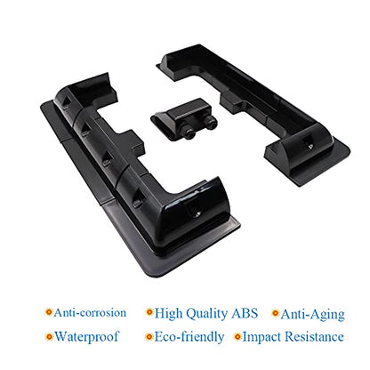 Solar Panel Mounting Brackets ABS Corner Bracket Kit 7PCS, Drill-Free Widely Used on Roofs of RV, Caravans, Vehicles, Camper Vans, Sheds, Garages, Deck of Boats, Black - color: Black