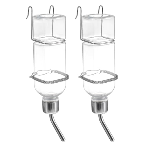 Small Animal Water Bottle 2 Pack, No Drip Guinea Pig Water Bottle & Rabbit Water Dispenser, 350ml Leakproof Pet Water Dispenser for Hamster, Bunny & Small Pet Cage Accessories