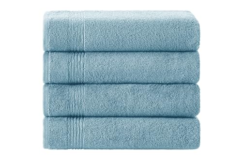 Ozdilek 4-Piece Bath Towels, 27x54, 100% Turkish Cotton, Luxury Quick Dry, Extra Large, Fade-Resistant, Eco-Friendly, Spa Towel, Comfortable (Milky Blue) - color: Milky Blue
