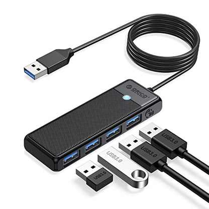 ORICO USB 3.0 Hub, 4-Port USB Hub with 6Ft Long Cable, Ultra Slim USB Splitter for Laptop MacBook Pro, iMac, Surface Pro, XPS, PS5，PC, Flash Drive, Mobile HDD - size: 6.0Ft