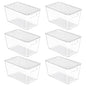 Vtopmart 6 Pack Clear Stackable Storage Bins with Lids, Medium Plastic Containers with Handle for Pantry Organizer and Storage,Perfect for Kitchen,Fridge,Cabinet, Closet,Bathroom Organization - size: M(10"L x 6"W x 5"H)