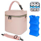 Mancro Breastmilk Cooler Bag Fits 6 Bottles Up to 9 Ounce, Insulated Baby Bottle Bag Comes with ice Pack and Shoulder Strap, Baby Bottle Cooler Bags for Daycare Nursing, Pink - color: Pink