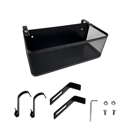 Bedside Caddy Shelf with Hook, Bed Shelf Organizer for Bunk Bed, Office Cubicle, Dorm Room, Holder for Phone, Snacks, Books (Black, 11*4.9*3.9 inch)