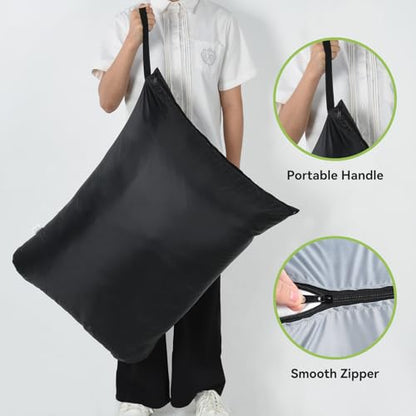 OTraki 2PCS Large Wet Bag 20x24 inch Waterproof Bag for Swimsuit Reusable Wet Dry Bag With Portable Handle Wet Clothes Storage Gym Bag for Beach Pool Drying do not exceed 176℉ Black & Grey - size: 20 x 24 inch