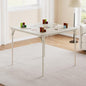 GarveeHome 33.6 in Folding Card Table, Portable Square Folding Table with PU Leather Soft Cushion, Foldable Table Suitable for Dining Room, Living Room, Office, Camping - color: Beige