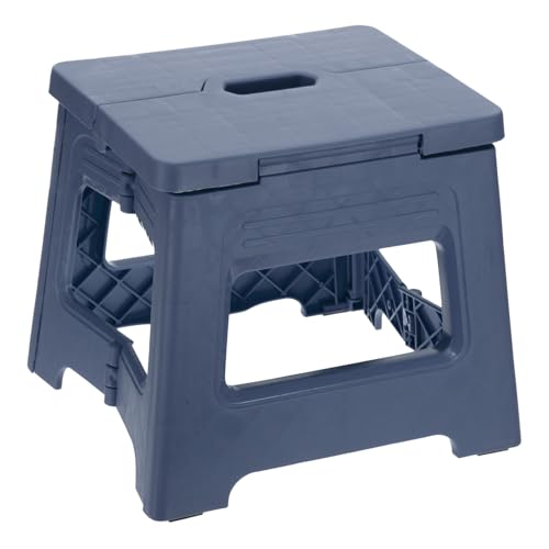uxcell 8" Folding Step Stool for Adults 88 lbs Capacity Non-Slip Step Stool with Handle Collapsible Foot Stools, Blue Small Stepping Stool for Bathroom, Bedroom, Kitchen - color: Blue, size: 7.9 x 6.6 x 7.9inch