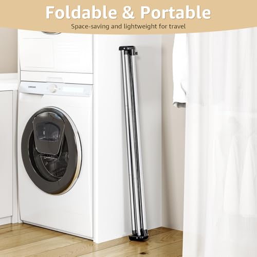 Clothes Drying Rack, Foldable Drying Rack Clothing, Stainless Steel Laundry Rack, Free-Standing, Indoor Outdoor Use with Travel Friendly Design, Collapsible for Home, Camping, Theater, RV Use, Black - size: 55 inch
