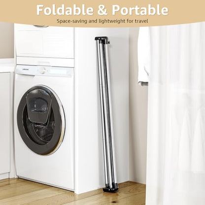 Clothes Drying Rack, Foldable Drying Rack Clothing, Stainless Steel Laundry Rack, Free-Standing, Indoor Outdoor Use with Travel Friendly Design, Collapsible for Home, Camping, Theater, RV Use, Black - size: 55 inch