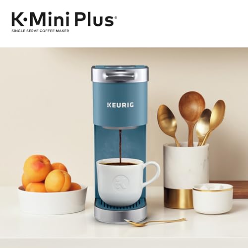 Keurig K-Mini Plus Single Serve K-Cup Pod Coffee Maker, with 6 to 12oz Brew Size, Stores up to 9 K-Cup Pods, Travel Mug Friendly, Evening Teal - color: Evening Teal