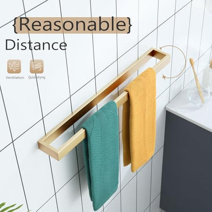 KOKOSIRI Towel Bar Brushed Gold Bath Towel Holder 20 Inch Kitchen Towel Hanger Rack Stainless Steel Bathroom Hardware Wall Mounted, 1 Pack B4008BG-L20 - color: Brushed Gold, size: 20-Inch