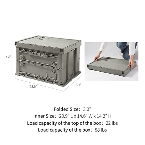 SHIMOYAMA Camping Storage Box, Foldable Storage Bin for Picnic, Home and Office Organization Containers, 75L, Celadon Green - size: Large (75L)