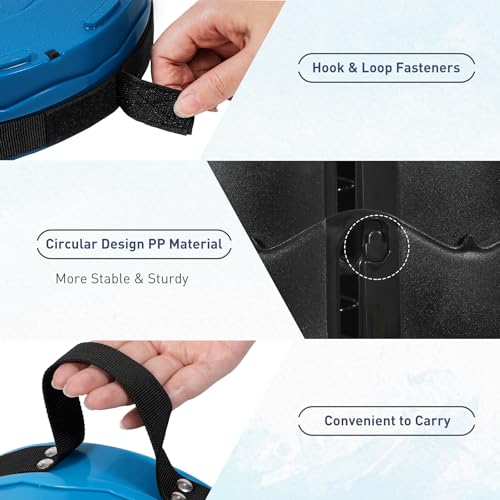 Upgraded Collapsible Stool, Portable Folding Stool with Load Capacity 500lbs for Adults, Sturdy Telescopic Seat for Camping Fishing Hiking BBQ, Blue - color: Blue