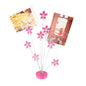 8-Branch Family Tree Picture Frame Holder, Card Photo Clips Holder Desk Stand for Memo Paper Note Photo Christmas Wedding Card Display (Rose Red Flower) - style: peach blossom