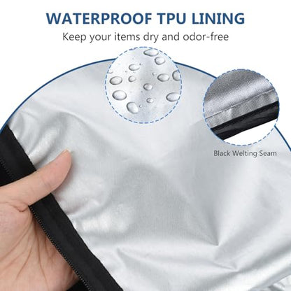 OTraki 2PCS Waterproof Bag for Swimsuit 12x16 inch Wet Dry Bags With Portable Handle & Zipper Reusable Travel Wet Clothes Gym Bag Storage for Beach Drying Do Not Exceed 176℉ Black&Grey | Wet Dry Bags with Portable Handle Reusable Travel Wet Clothes Gym Ba